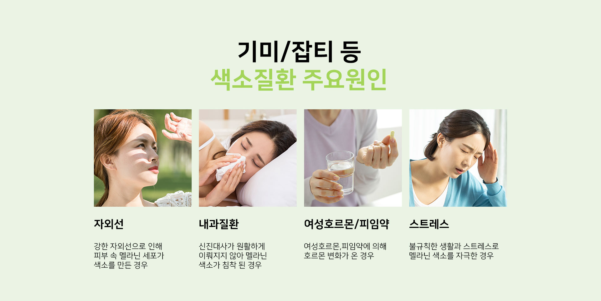 기미/잡티 등 주요원인 